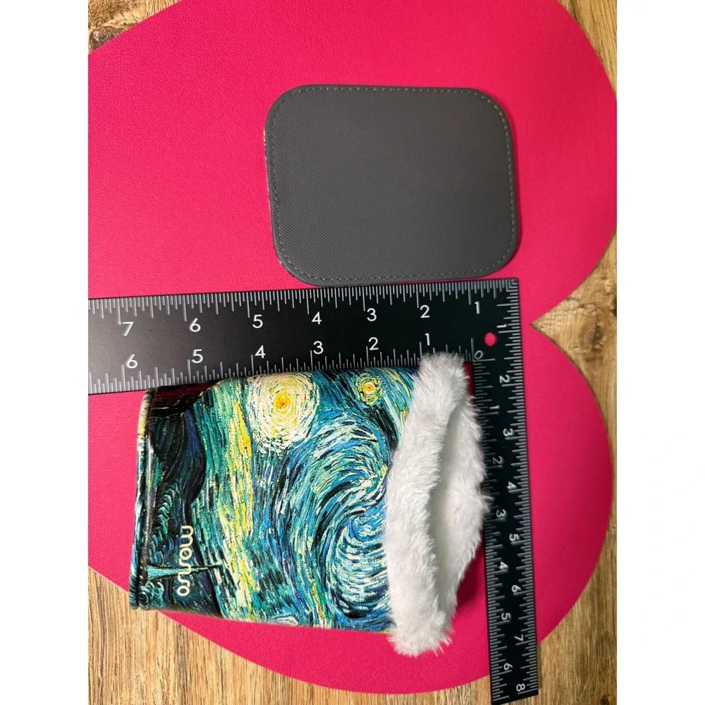 Starry Night Plush Lined Eyeglass Holder Stand PU Leather Glasses Case
